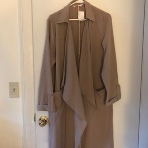 Lush casual draped trench coat